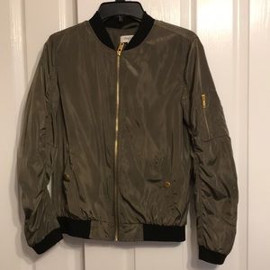 Army green bomber jacket